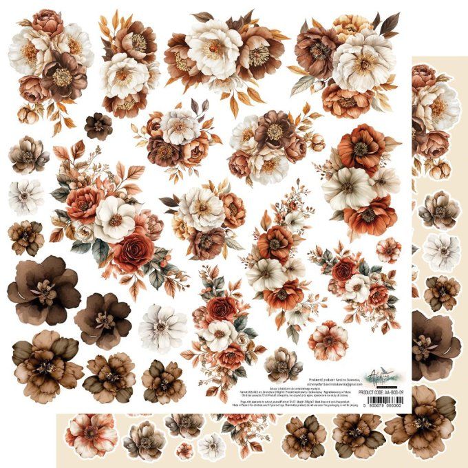 Feuille à l'unité, 30x30cm, Behind closed doors, 250g,motifs recto, éléments à découper