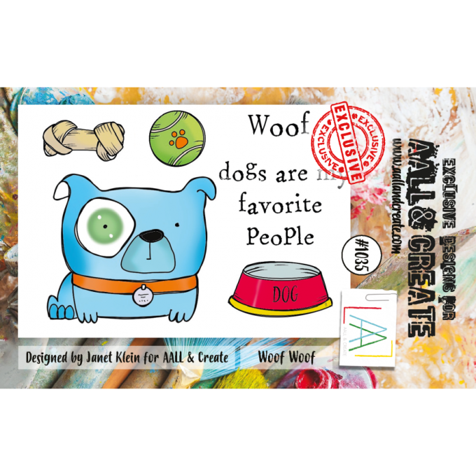 6 Tampons - AALL&Create - Woof woof - dim. de la planche : 7.5x10cm env.