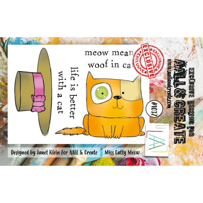 4 Tampons - AALL&Create - Miss Catty meow - dim. de la planche : 7.5x10cm env.