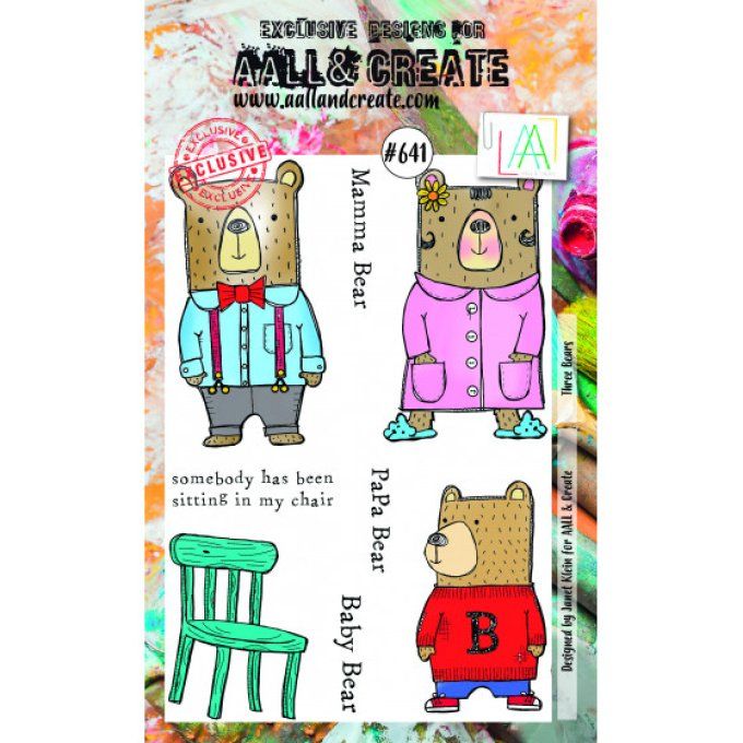 Ensemble de 8 Tampons - AALL&Create - Three bears - dim. de la planche : 10x14.5cm