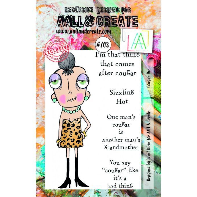 5 Tampons - AALL&Create - Cougar Dee - dimension de la planche : 7.3x10.3cm environ