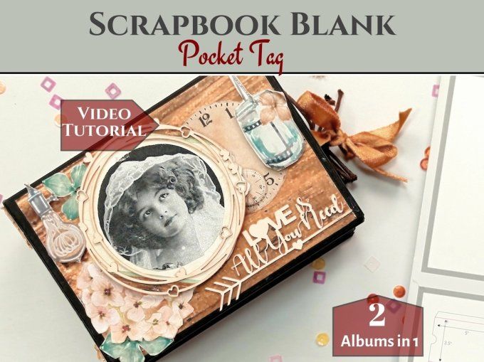 Kit créatif - 2 kits - Pocket tag, dimension projet terminé 13.3x8.25cm environ