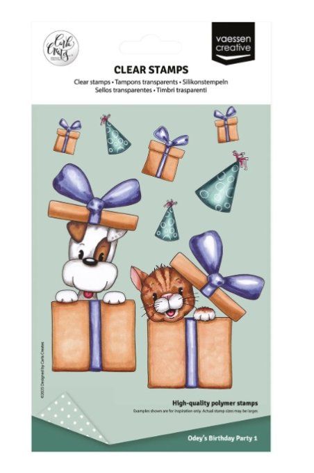 10 Tampons - Odey's birthday party, dim. de la planche : 11.5x15.5cm environ