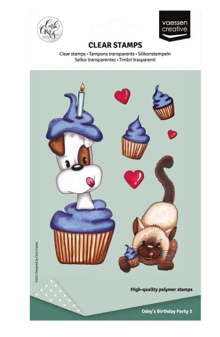 10 Tampons - Odey's birthday party, dim. de la planche : 11.5x15.5cm environ