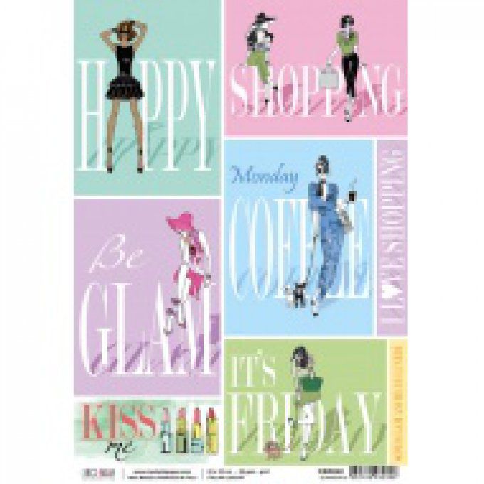 Feuille de riz, Ciao Bella, format A4 - Glamour