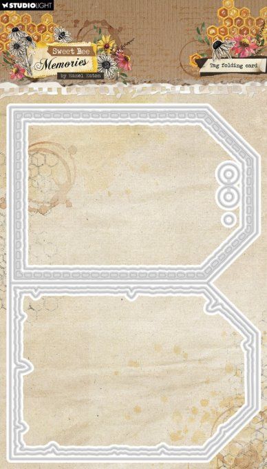 Ensemble de 8 dies, StudioLight, Sweet Bee Memories, Tag folding card
