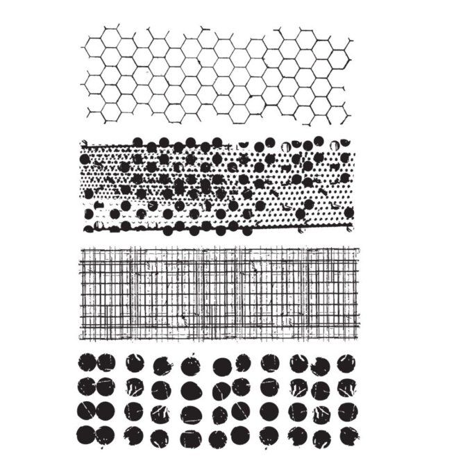 4 Tampons cling/caoutchouc - Stampers anonymous, Mixed media
