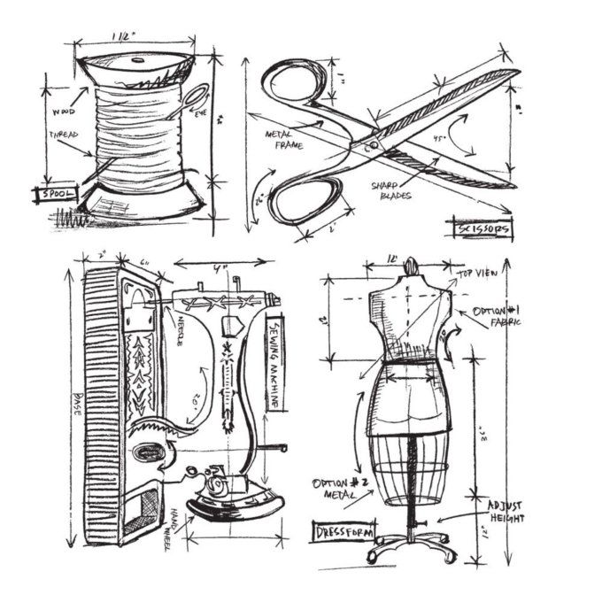 4 Tampons cling/caoutchouc - Stampers anonymous, Sewing blueprint