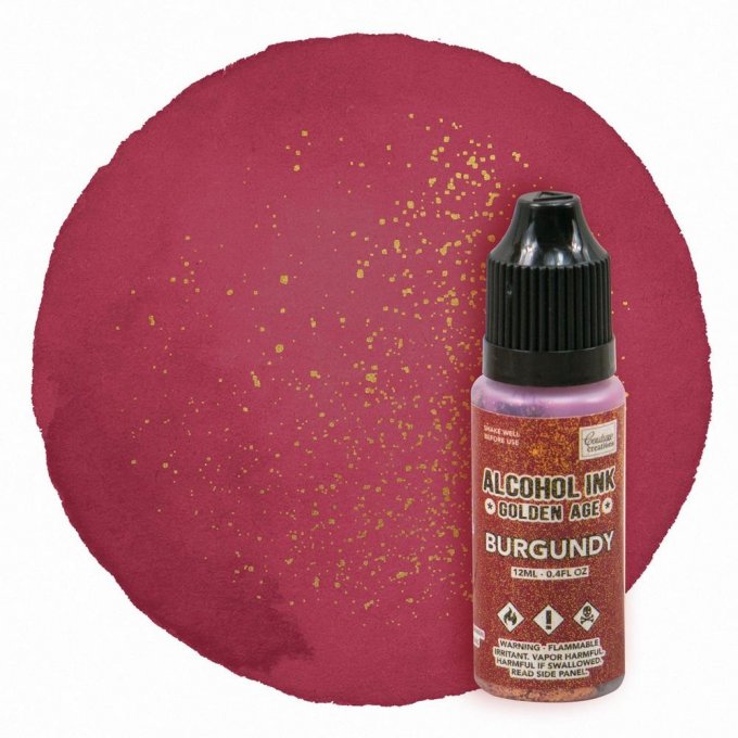 Couture creations, Encre à alcool, gamme Golden Age, couleur Burgundy - 12ml
