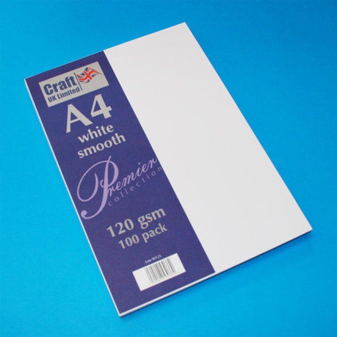 100 Feuilles de papier Blanc, lisse - Format A4 - 120gsm