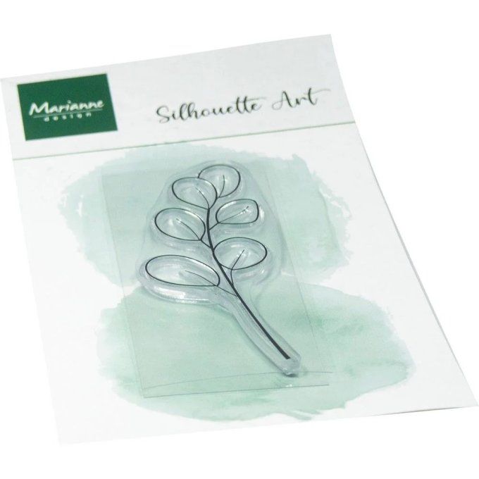 1 Tampon clear, Marianne design, silhouette Art, Eucalyptus twig
