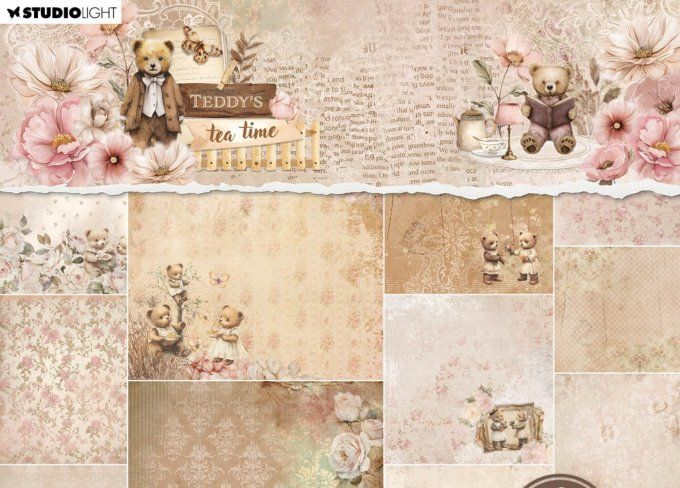 StudioLight, format 20x20cm, collection : Teddy's tea time - 170gsm
