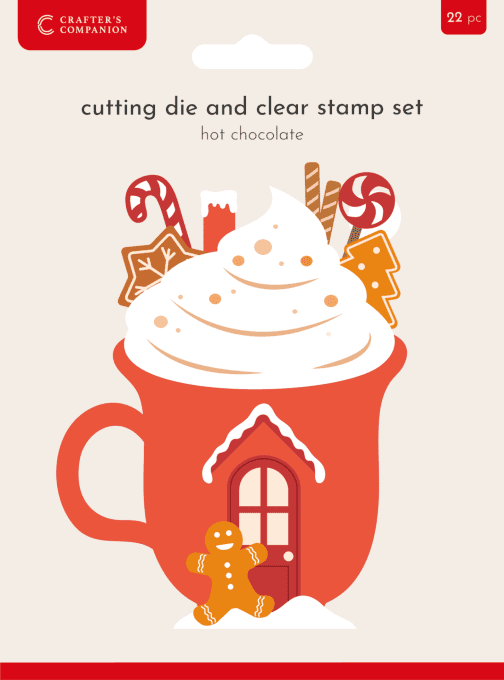 Crafter's companion - 22 pièces - tampons + dies - Hot chocolate