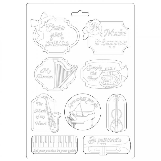 Moule thermoformé, format A4, Passion, Musique