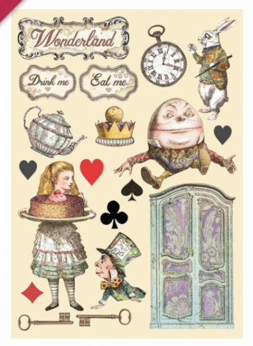 Planche de chipboards colorés, Alice cake, Stampéria - Planche format A5