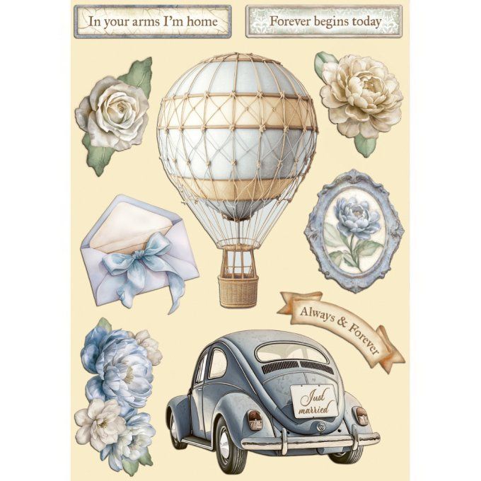 Planche de chipboards colorés, Timeless, Stampéria - Planche format A5