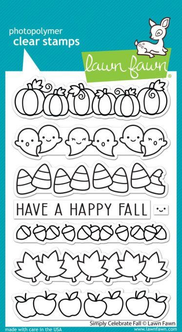 7 Tampons clear, Lawn Fawn, Simply celebrate fall - dimension de la planche : 10x15cm environ