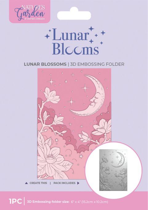 Classeur d'embossage, Crafter's companion - Lunar Blooms - dimension : 15.2x10.2cm environ