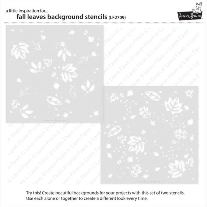 2 Pochoirs - Leaves - Lawn Fawn - 15.2x15.2cm environ