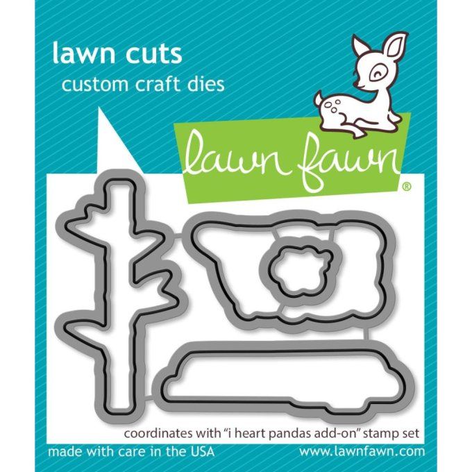 Lawn Fawn, Dies coordonnés à la planche de tampons Heart Pandas