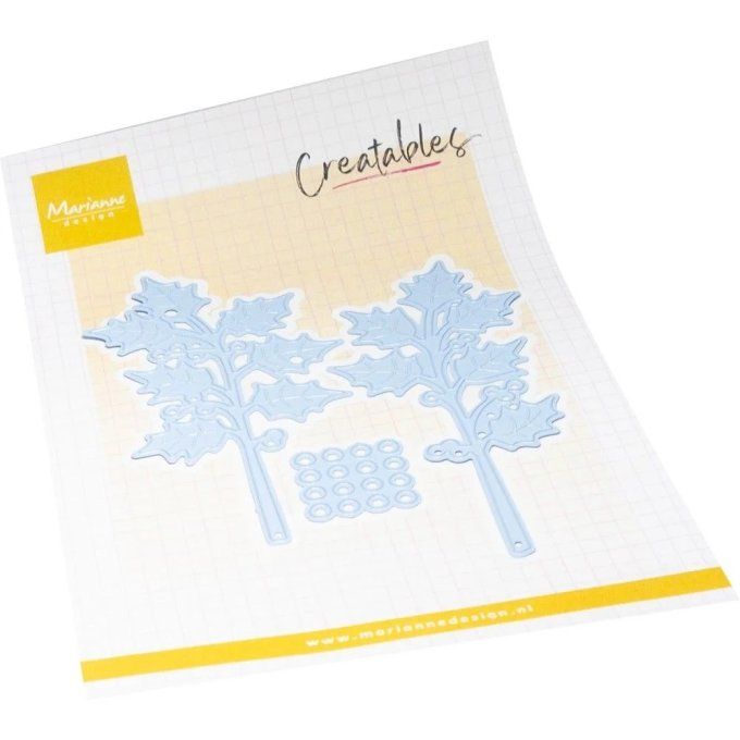 3 Dies/matrices de découpe, Marianne Design - Holly sprigs