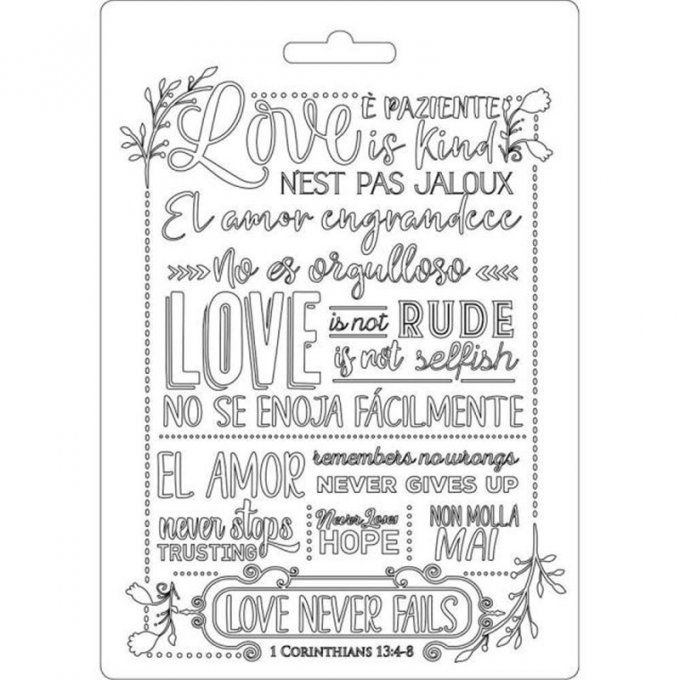 Moule thermoformé, Love never fails, Stampéria - format A5