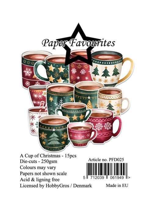 15 Die-cuts, Paper Favourites - A cup of Christmas