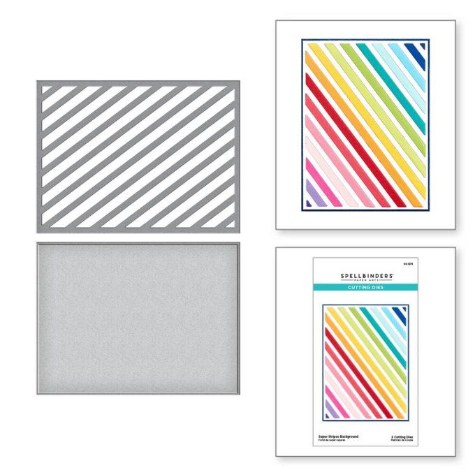 Spellbinders - Super stripes background - matrice de découpe de fond, dimension : 9.5x12.7cm environ