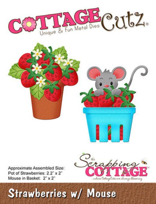 Die, Scrapping Cottage cutz - Strawberry mouse