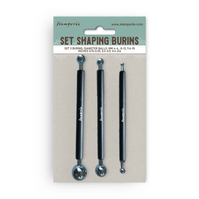 Stamperia, Set de 3 burins - dimensions 4/6mm - 8/12mm - 9.6/15mm