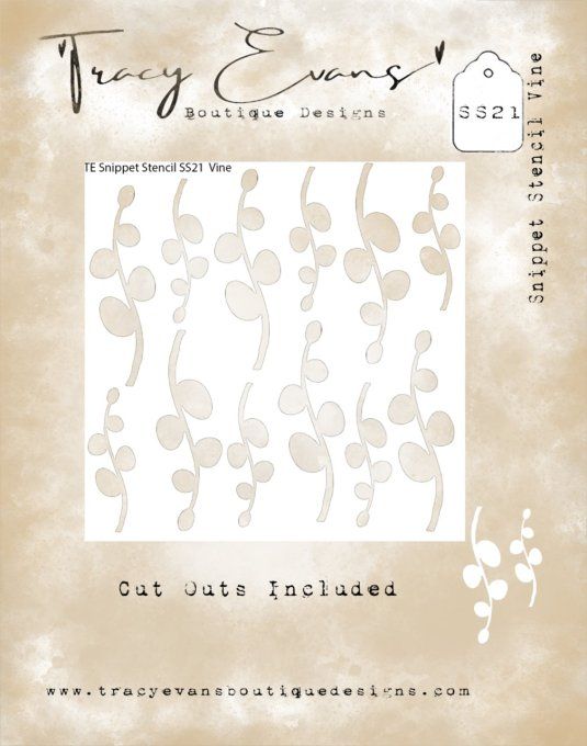 Pochoir et masques, Tracy Evans, Vine - dimension : 10x10cm environ