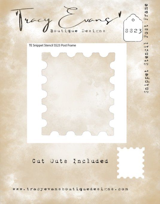 Pochoir et masques, Tracy Evans, Frame - dimension : 10x10cm environ