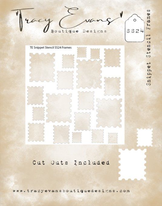 Pochoir et masques, Tracy Evans, Frames - dimension : 10x10cm environ