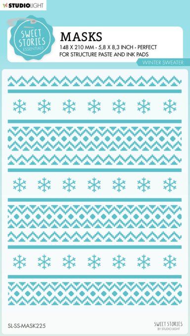 Pochoir/Mask, Studio Light - Winter sweater - dimension : 14.8x21cm environ