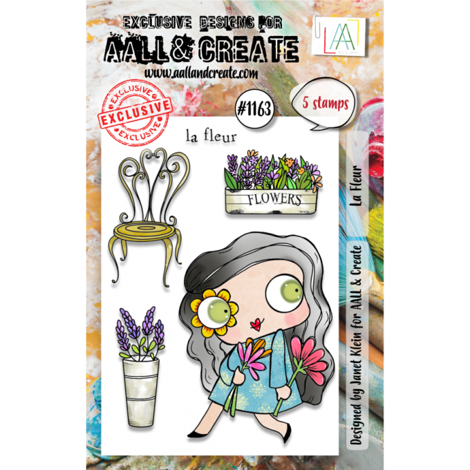 5 Tampons - AALL&Create - La Fleur - dim. de la planche : 7.5x10cm environ