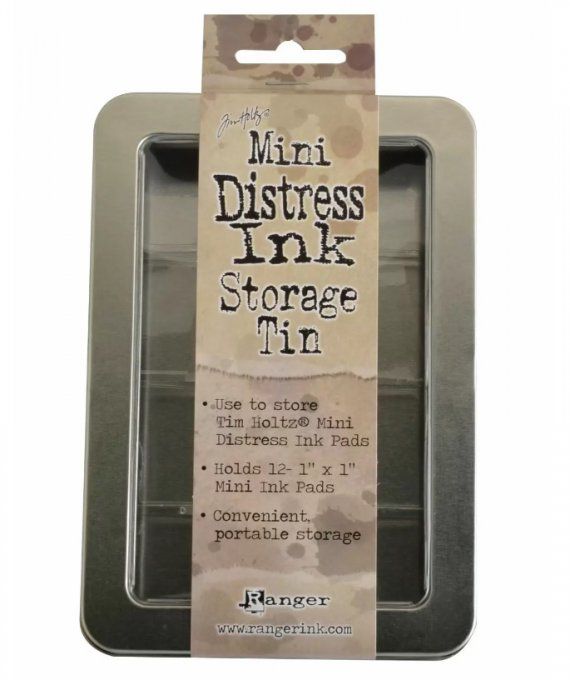 Boite métallique Ranger - Tim Holtz, boite de rangement pour mini distress ink pad