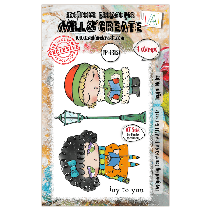 4 Petits Tampons - AALL&Create - Joyful Noise - dim. de la planche : 7.5x10cm environ