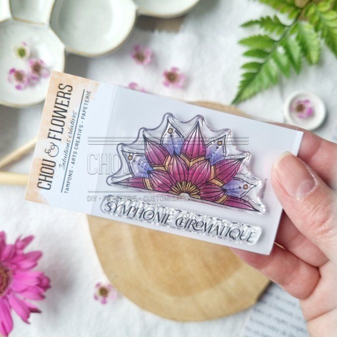 2 Tampons clears, Chou & Flowers, Symphonie - Dim. de la planche : 5x8cm environ