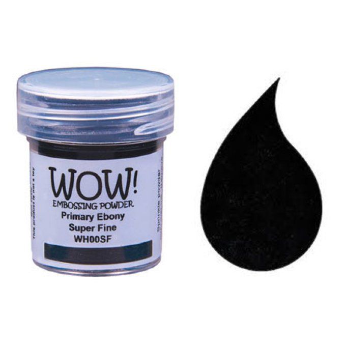 Poudre à embosser, WOW - embossing powder, Ebony super fine - 15ml environ