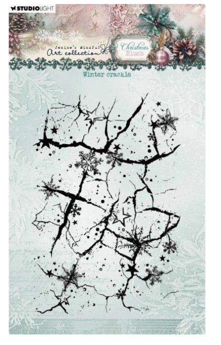1 Tampon clear, StudioLight - Winter crackle - Dimension : 13.5x9.2cm environ
