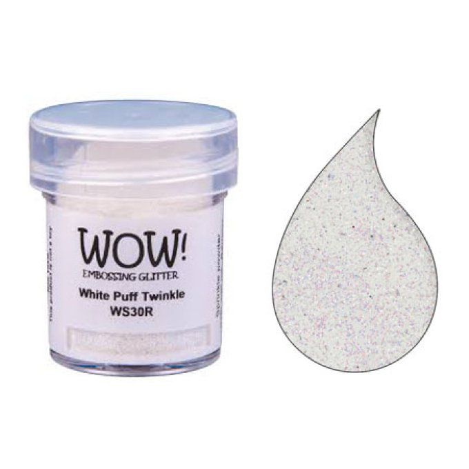 Poudre à embosser, WOW - embossing powder glitters, White puff twinkle - 15ml environ