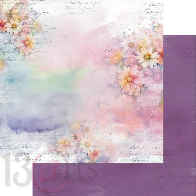 Ensemble de 8 feuilles, 30x30cm, Collection : Flow with colors, 13@rts - Motif recto verso  - 250g