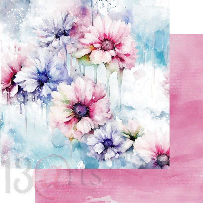 Ensemble de 8 feuilles, 30x30cm, Collection : Flow with colors, 13@rts - Motif recto verso  - 250g