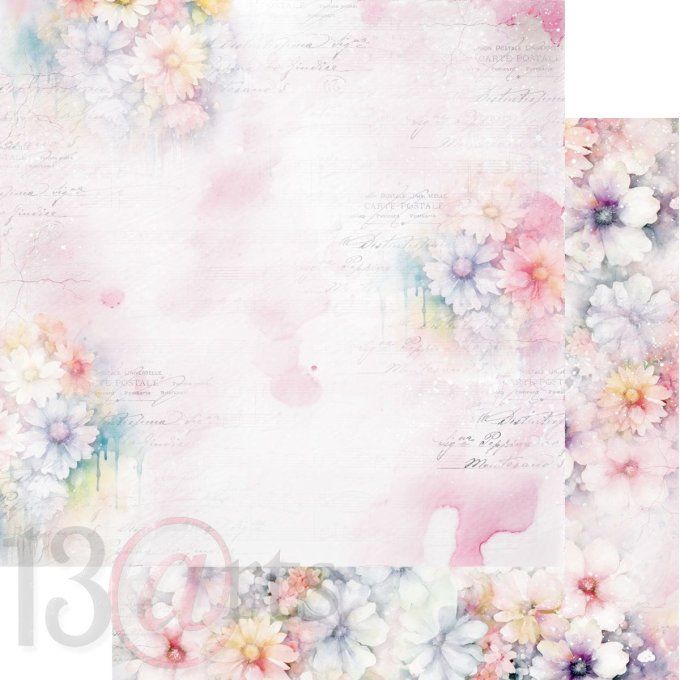 Ensemble de 8 feuilles, 30x30cm, Collection : Flow with colors, 13@rts - Motif recto verso  - 250g