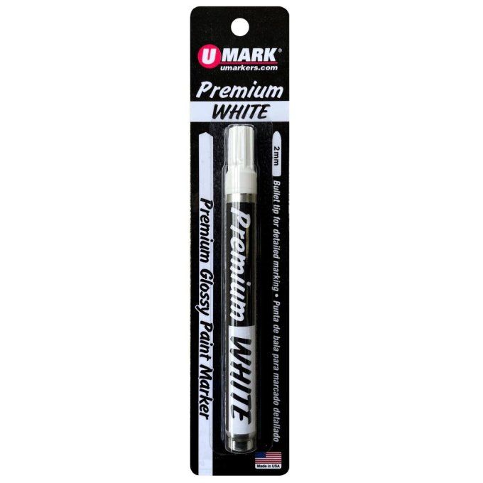 Premium glossy paint marker, blanc - mine 2mm