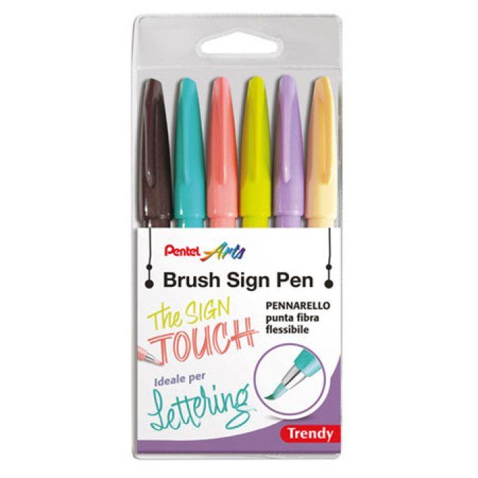 Pentel Arts - 6 brush sign pen, the sign touch