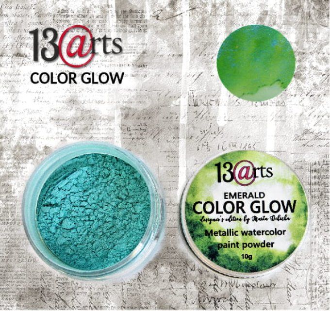 Pigment en poudre, 13@rts, Color Glow, Emerald - 10g environ