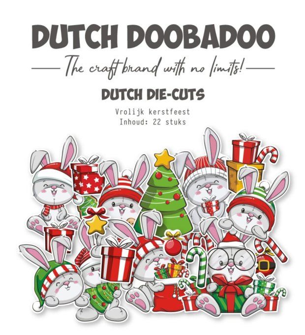 22 Die-cuts - Dutch Doobadoo, Lapin Noël