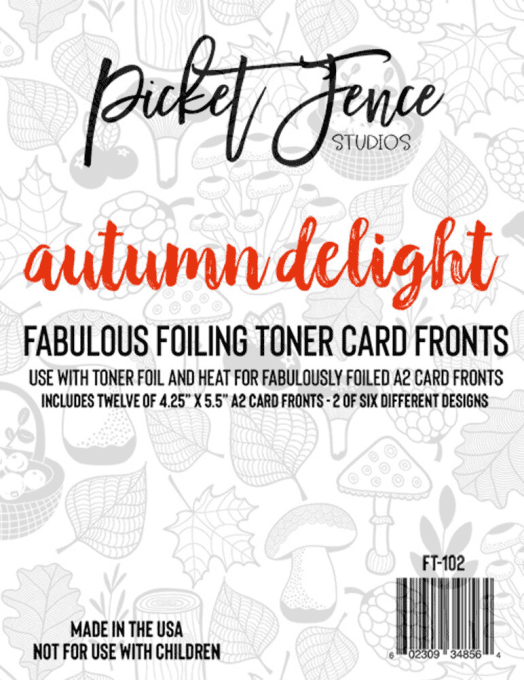 12 feuilles Picket Fence - 10.7x14cm environ - pour création avec foil - Autumn delight