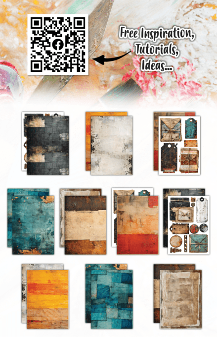 AALL&Create - 10 papiers de fond - motif recto verso - Bronze & Brassy days, format A5 (14.8x21cm)